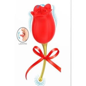 Ruža klitoralni vibrator sa stimulatorom lizanja „Rose Lover“,usb, Pretty Love